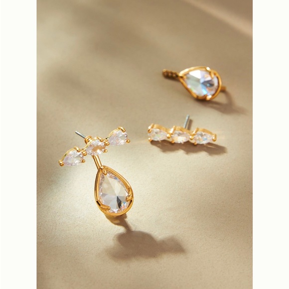 🌷ANTHROPOLOGIE CZ TEARDROP EARRINGS🌷 - Picture 1 of 4